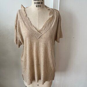 BY MALENE BIRGER Lightweight Tan Alpaca/Wool Blend Sweater Size Large